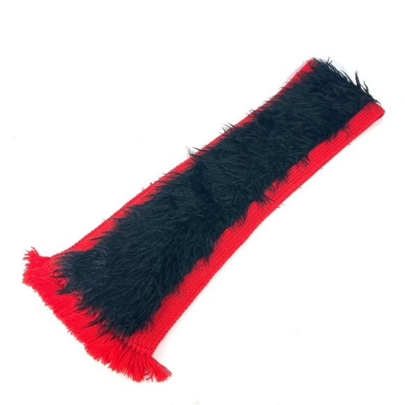 PRADA Bicolor fur Scarf wool / cotton Black/Red - Picture 3 of 9